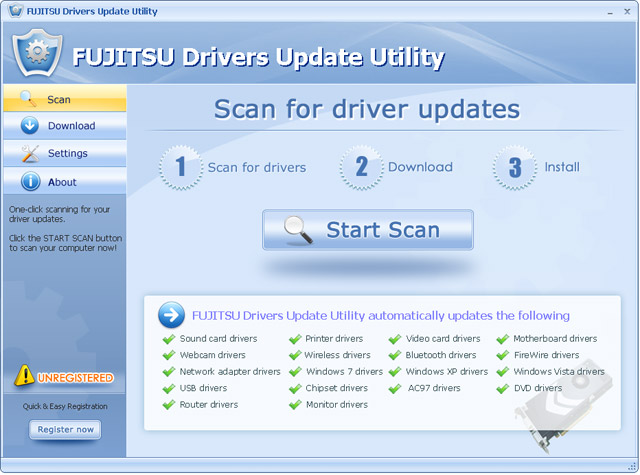 FUJITSU Drivers Update Utility For Windows 7 64 bit