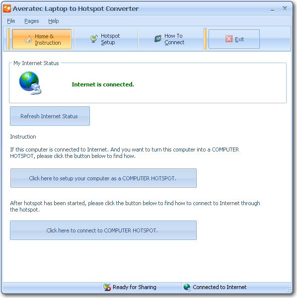 Convert your Averatec laptop to a wireless hotspot (laptop access point).